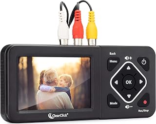 ClearClick Video2Digital Converter 2.0: VHS to MP4 Digitizer for VCR, Camcorder, Hi8 Tapes - No PC Needed, USB/SD Record