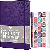 Vista 14 de Legend - Agenda por hora sin fecha, planificador diario por hora con ranuras de tiempo, organizador semanal de gestión del tiempo y libro de citas