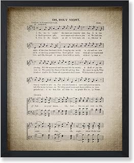 Poster Master Oh Holy Night Poster - Christmas Song Sheet Print - Sheet Music Art - Holiday Gift for Him, Her, Musician - Perfect Musical Decor for Home, Office, Living Room - 8x10 UNFRAMED Wall Art