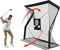 Houseables Golf Practice Net with Automatic Ball Return - 8.2x8.2x3ft Heavy Duty Hitting Net for Indoor Outdoor Garage Backyard Swing Training