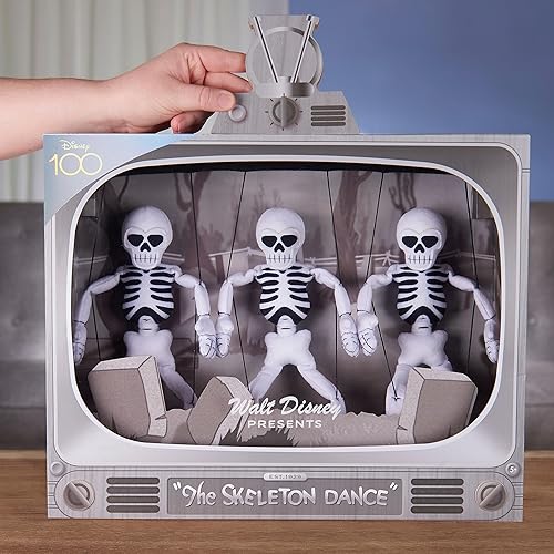Miniatura 3 de Disney100 Years of Wonder Walt Disney Presents Silly Symphonies Skeleton Dance Muñeca coleccionable de peluche, juguetes para niños a partir de 5