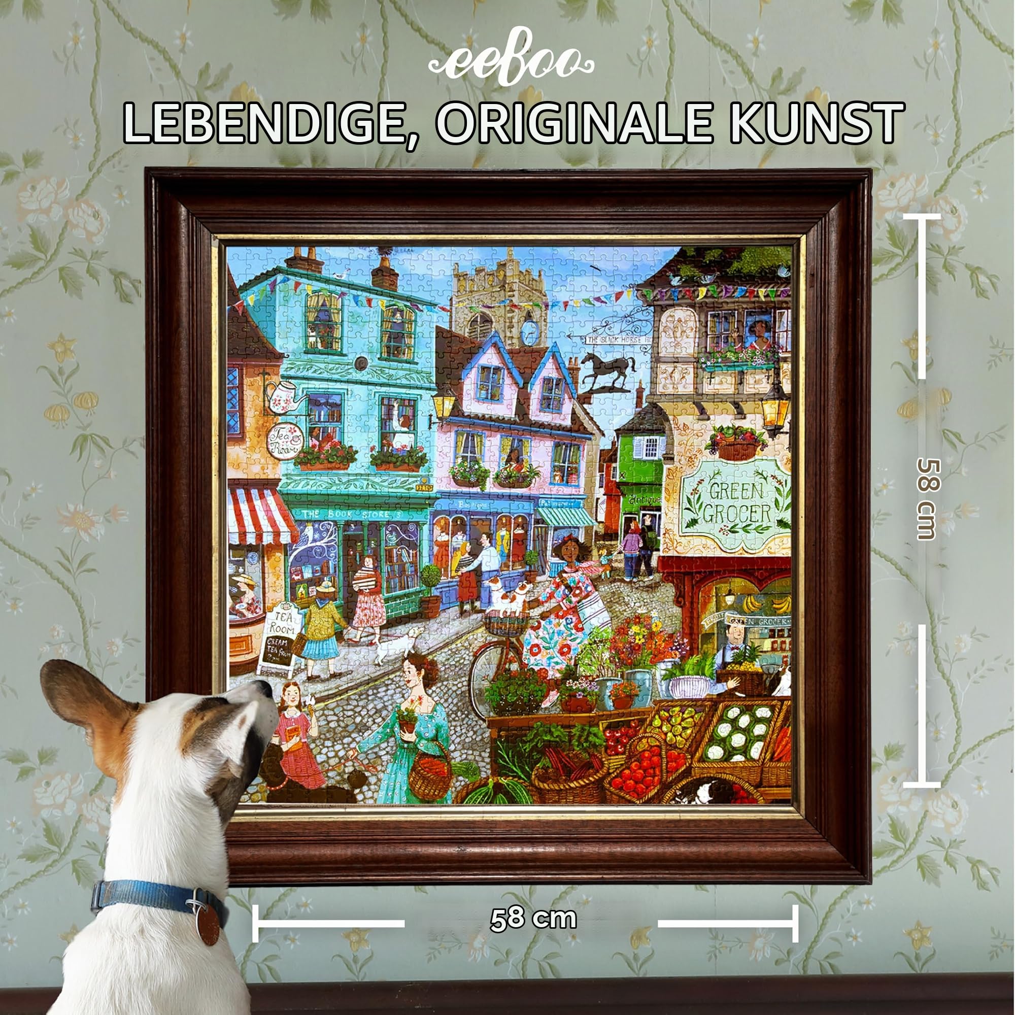 Eeboo Puzzle mit 1000 Teilen Village by The Sea – Puzzle für Erwachsene, 1000 Teile aus Karton – Maße des Puzzles 58,4 cm x 58,4 cm
