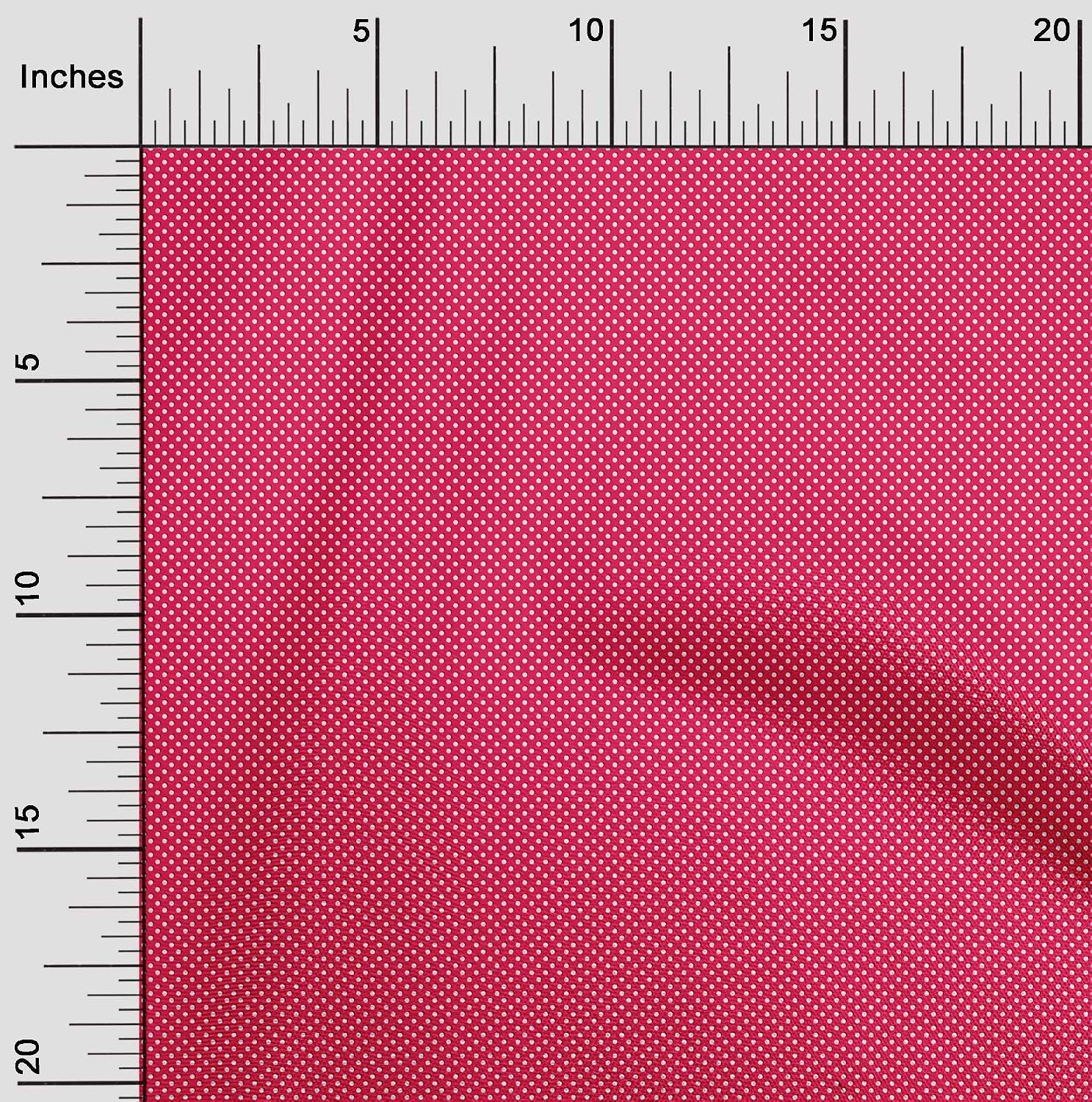 oneOone Georgette Viscose Red Fabric Polka Dress Material Fabric Print Fabric By The Yard 42 Inch Wide