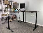 VJ301 L Forme électrique Hauteur réglable en position debout Cadre de bureau seulement W/Triple Motor, Ergonomic Sit Stand Up Hauteur réglable acier Base avec clavier mémoire numérique (noir)
