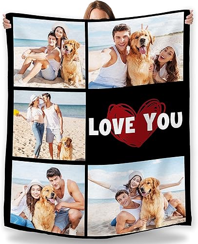Miniatura 1 de Manta personalizada con fotos, nombre, fotos personalizadas, regalos personalizados para adultos, mamá, papá, hija, bebé, mejor amigo, tamaño Queen,