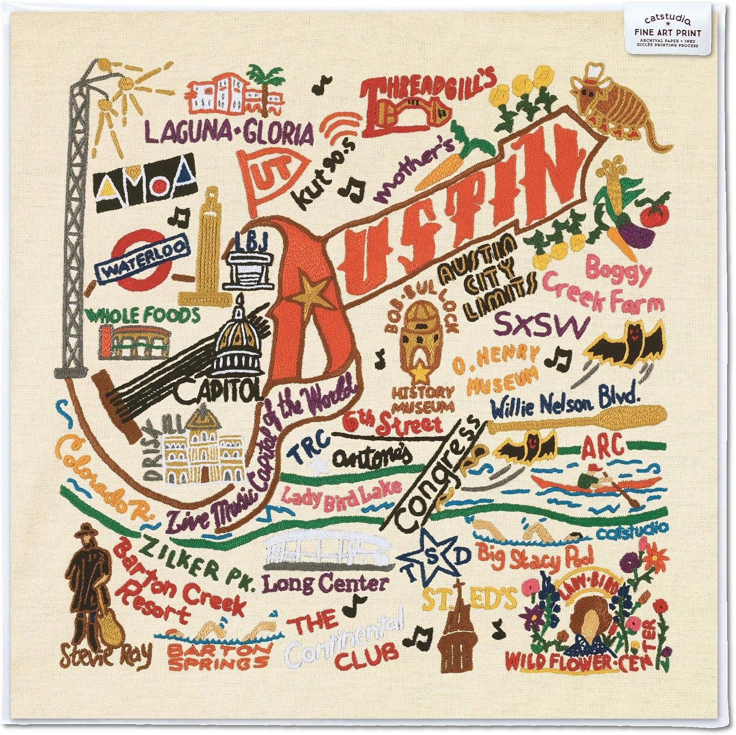 Catstudio Austin Fine Art Print | 10"x10"