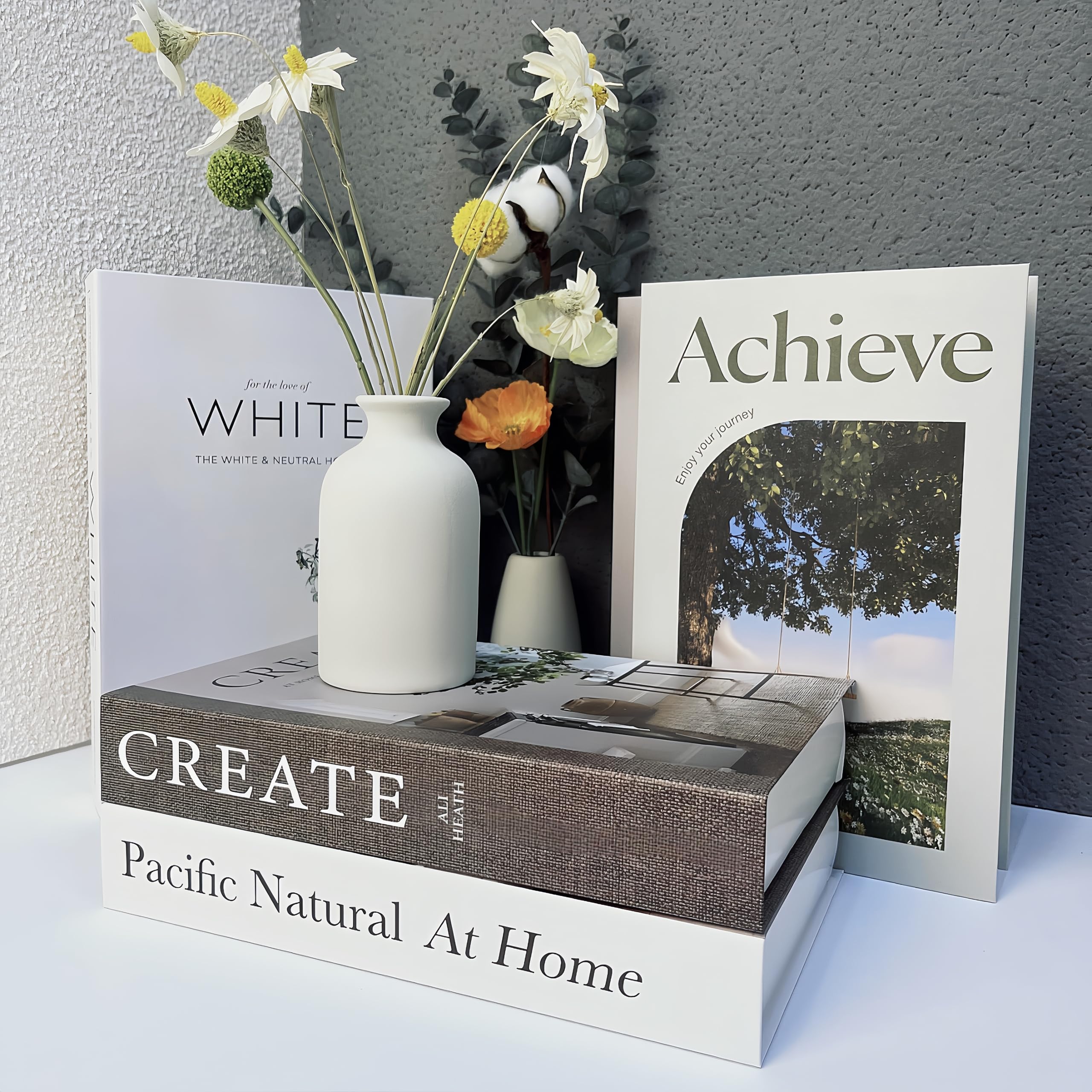 Confezione da 8 libri decorativi, Ediactcyl decorativi, libri finti per la decorazione della casa con copertina rigida, impilabili di libri finti per libreria, decorazione della stanza (M63)