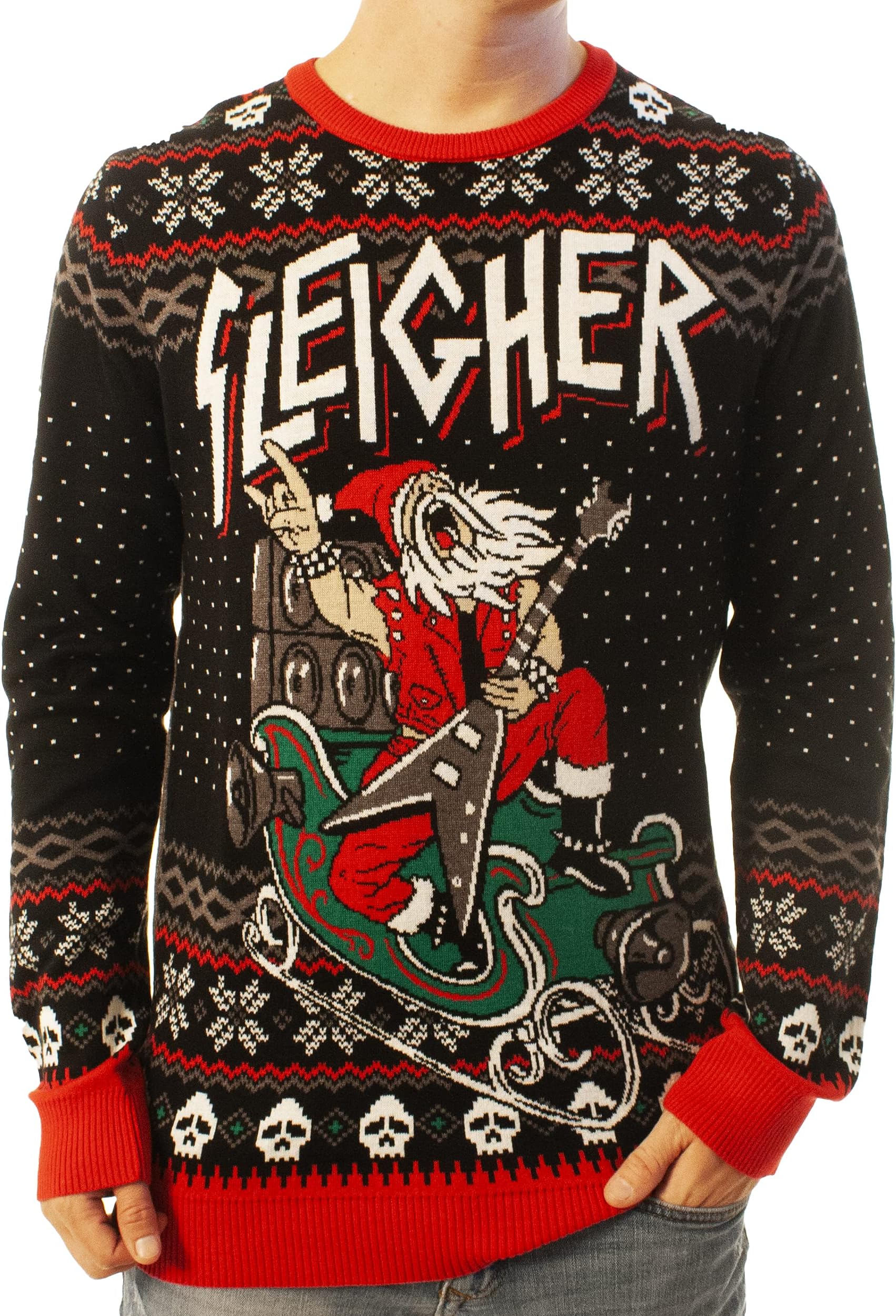 Knitted Ugly Christmas Sweater for Men and Women - Funny Santa