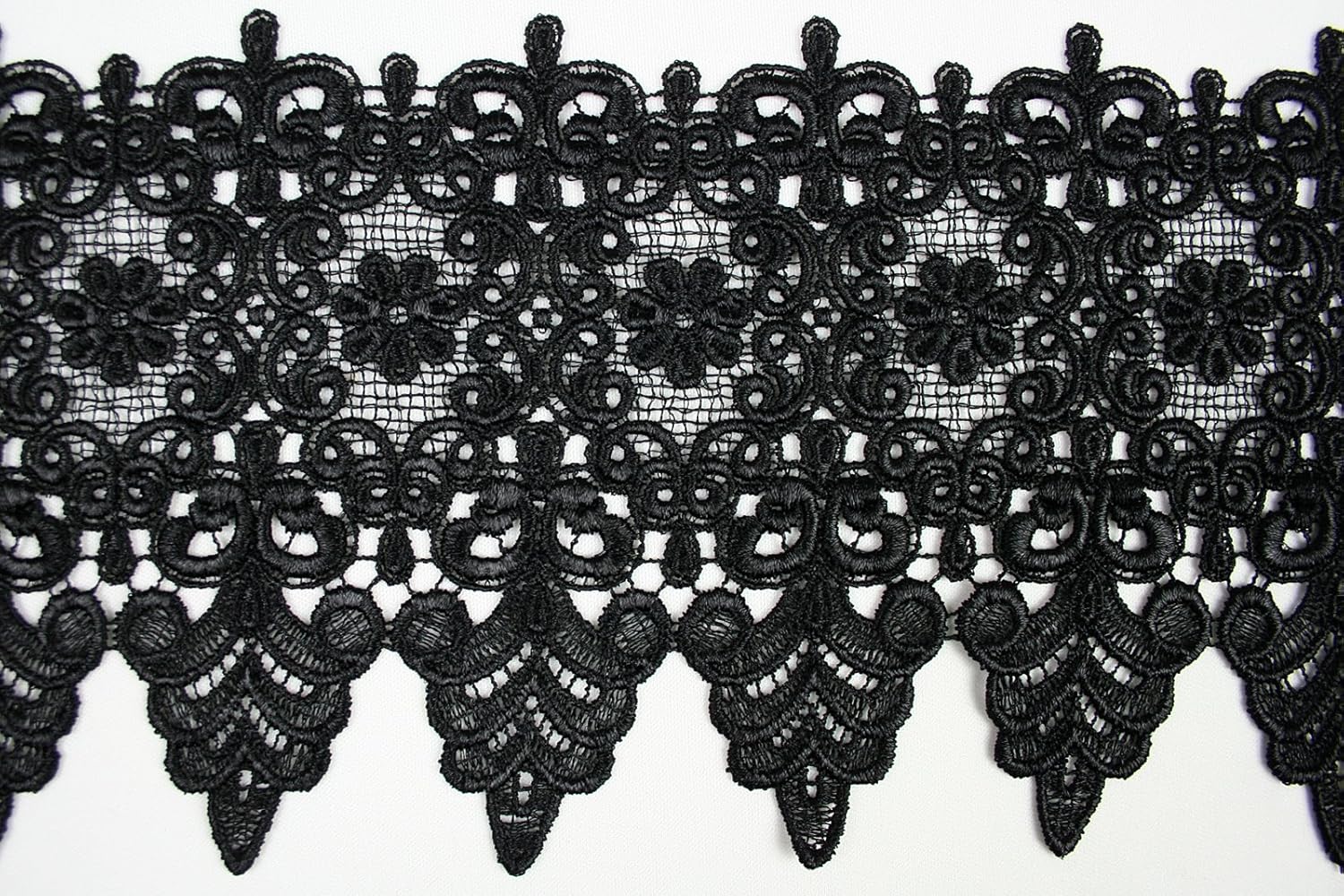 Altotux 5 & 1/8" Gray Green Lilac Burgundy Embroidered Venice Lace Trim By 15" (ORANGE)