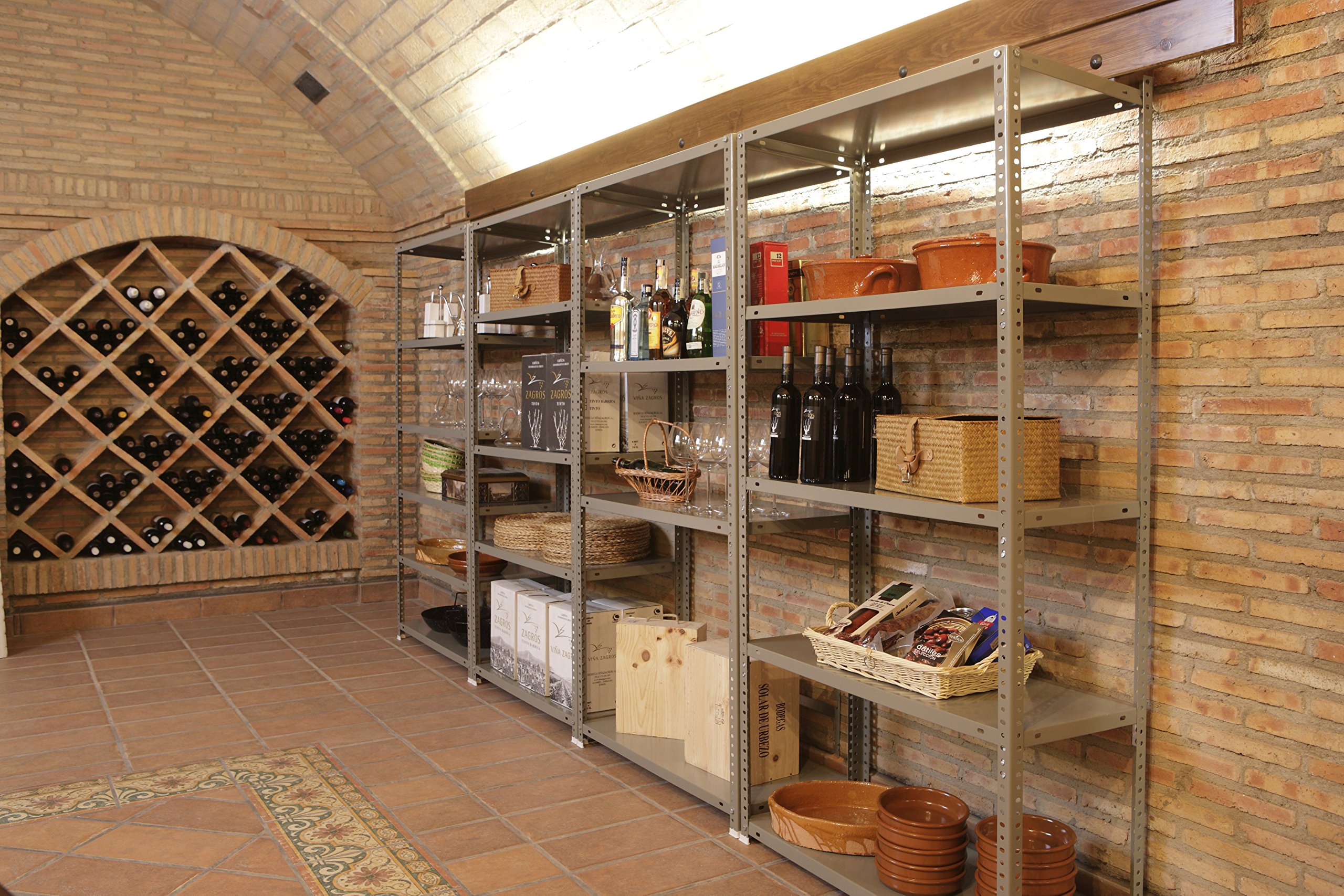 PROREGAL Scaffale imbullonato PANDA | AxLxP 180x90x50cm | Portata per ripiano 100kg | Grigio | Scaffale di stoccaggio Scaffale della cantina
