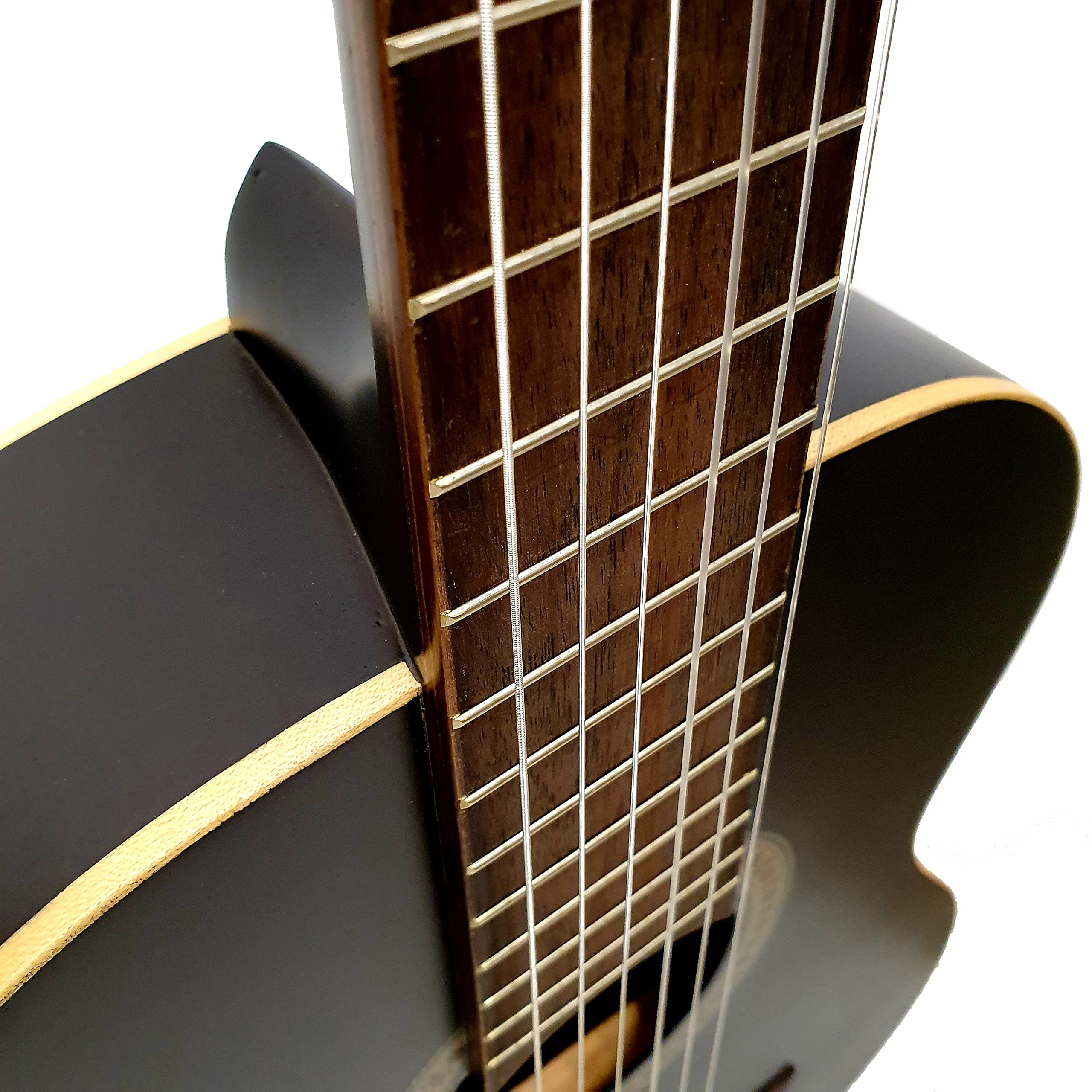 Guitarra Española Clásica ADMIRA LUNA de Madera Acabado Negro Luxe Tamaño 4/4 con Funda Acolchada 7mm - Rockmusic España