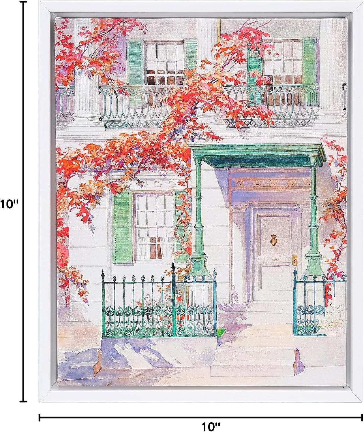 2 Pack Square Canvas Floater Frame for 10x10 Prints, Canvas Floating Frame for 0.6"-0.9" Deep Painting, Painting Frames Kit(10"x10", White)