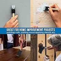 Vista 6 de US Art Supply - Juego de pinceles de pintura de espuma de 1 pulgada con mango de madera (paquete de valor de 25) - Ligeros, duraderos e ideales