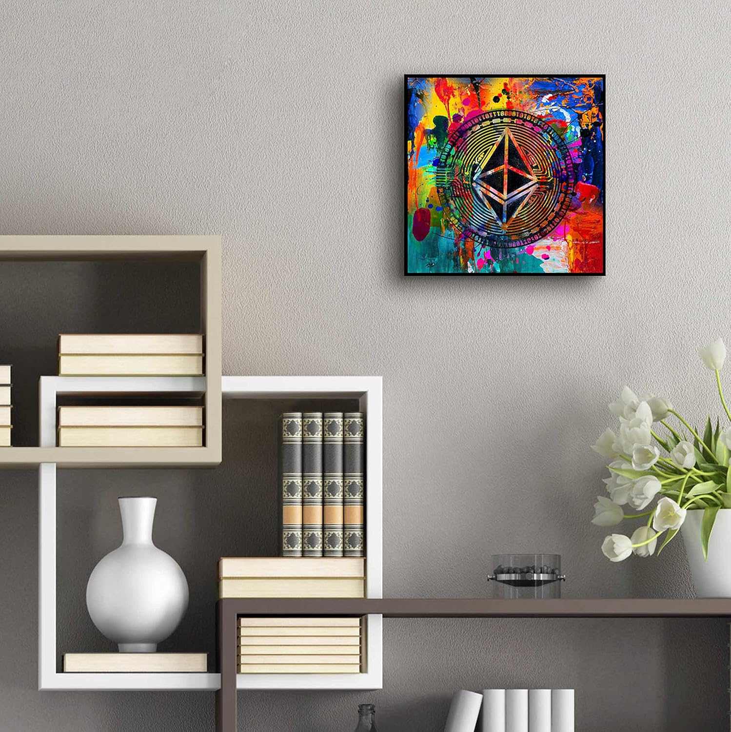 Epic Art 'Eth Ethereum Crypto In Color Portfolio, Acrylic Glass Wall Art, 12"x12"