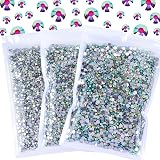 25000Pcs Crystal AB Rhinestones for Bedazzling Kit, 3-5mm Resin Flatback Rhinestones Bulk Bedazzle Gems Diamonds for Crafts DIY Shoes, Clothing