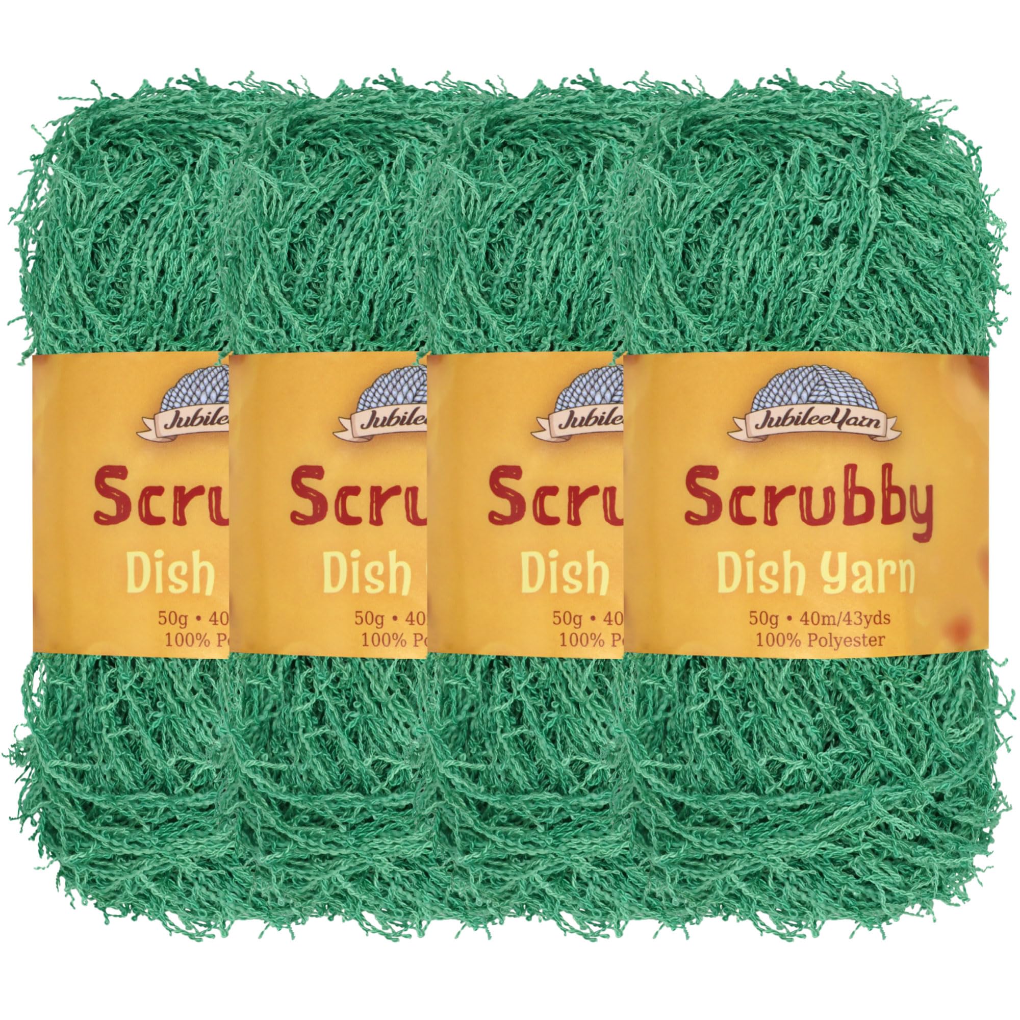 JubileeYarn Scrubby Dish Yarn - Dishcloth Polyester - 50g/Skein - Forest Green - 4 Skeins — image 1