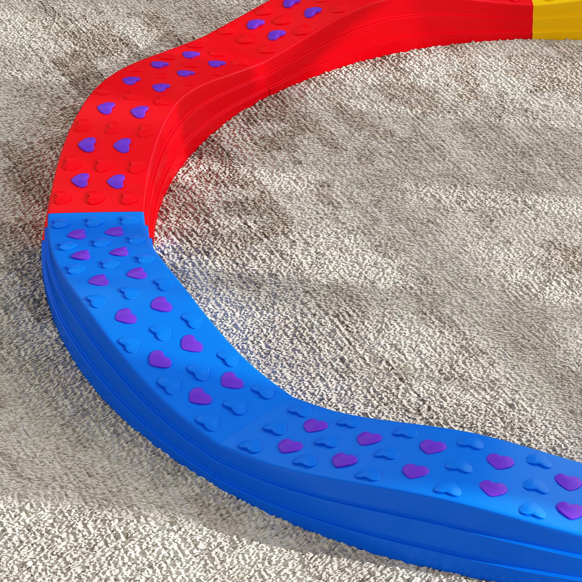 AIYAPLAY Vigas de Equilibrio para Niños de más de 3 Años Tabla de Equilibrio en Forma de Arco con 8 Piezas Base Antideslizante para Entrenamiento de Equilibrio Multicolor