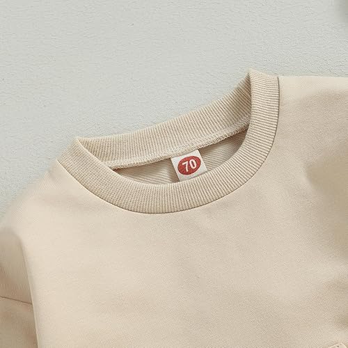 Miniatura 3 de Fsadfeas Mameluco de manga larga con bloques de color para bebé, niño, niña, con bolsillo, cuello redondo, sudadera básica para otoño e invierno