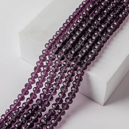 Miniatura 7 de ABRondelle blanco de 0.157 in para la fabricación de joyas 1700 unids forma de Briolette facetada cuentas espaciadoras de cristal surtidos