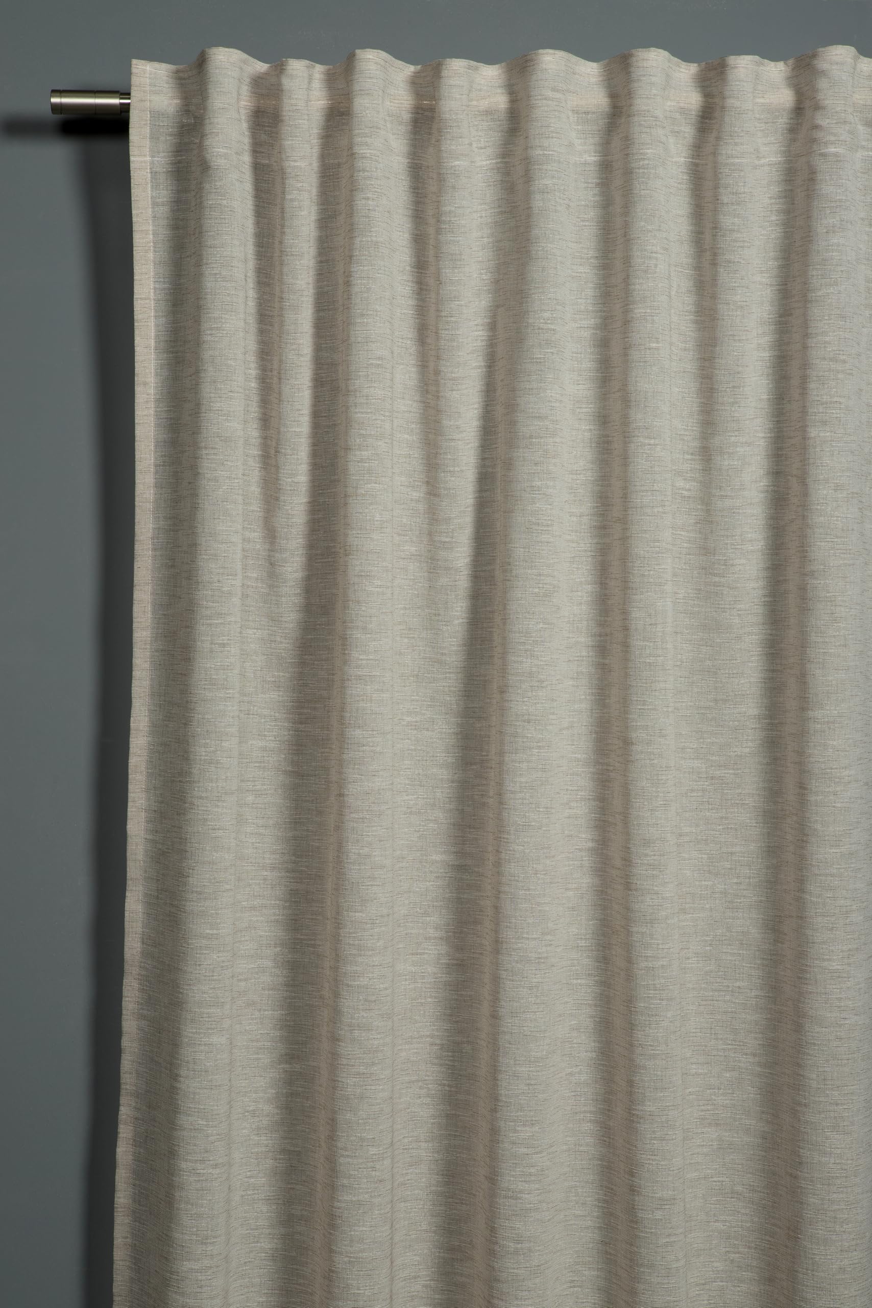 Sehlbach Fertiggardine mit Gardinenband, Leinenoptik, Beige, 140 x 175 cm Gardinen, Blickdicht, Lichtdurchlässig, Vielseitig Kombinierbar, Öko-Tex Zertifiziert, Einfach Befestigen