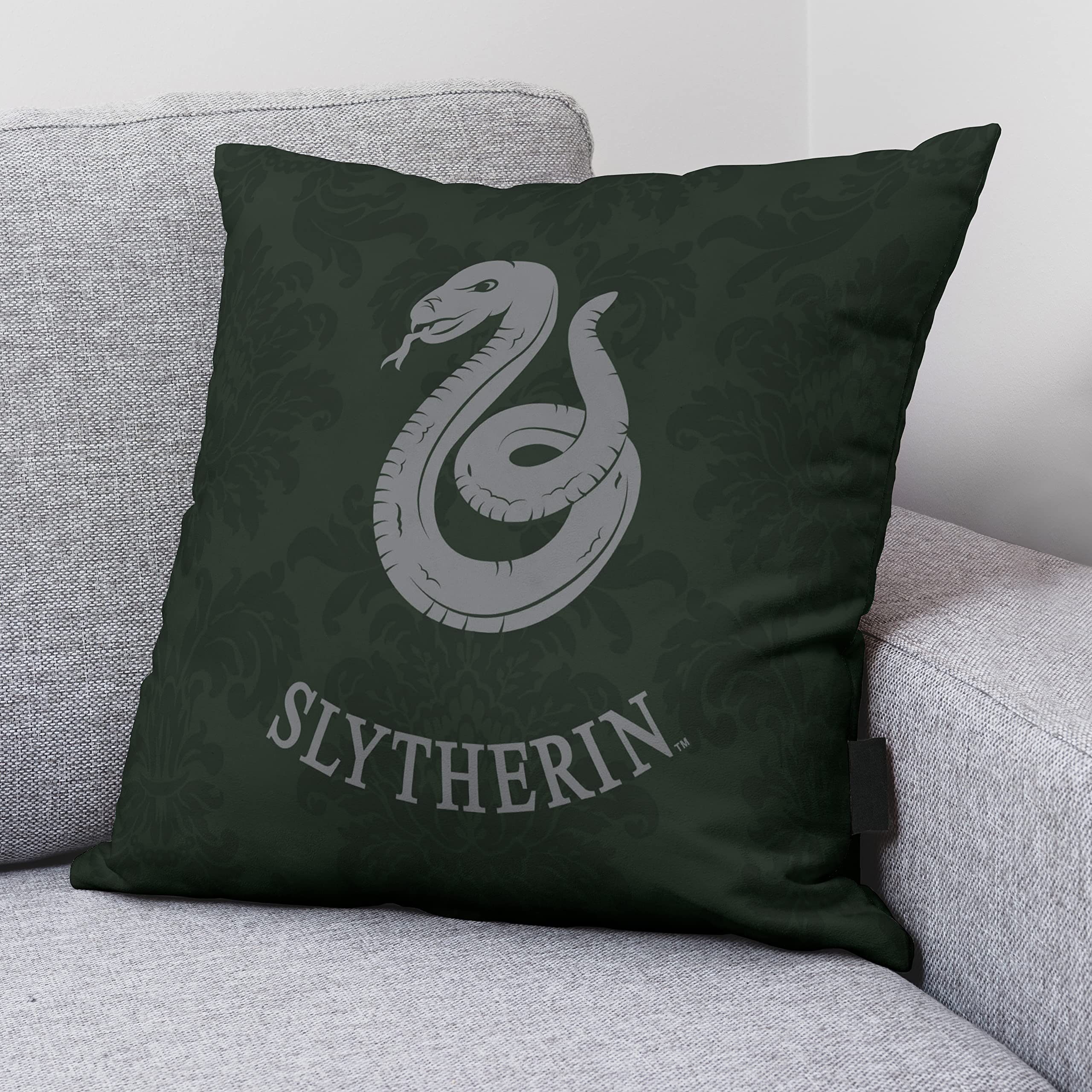 BELUM | Poszewka na poduszkę Harry Potter, poszewka na poduszkę 100% bawełna 50x50cm Model Slytherin Damascus A