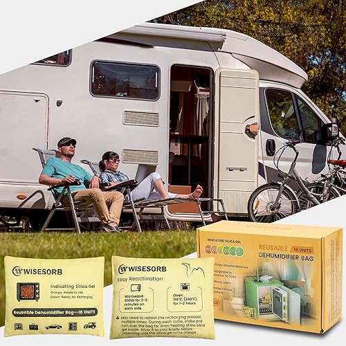 Miniatura 6 de Paquete de 2 bolsas deshumidificadoras de gel de sílice reutilizables de 17.64 oz, absorbentes de humedad que indican el color para automóvil,