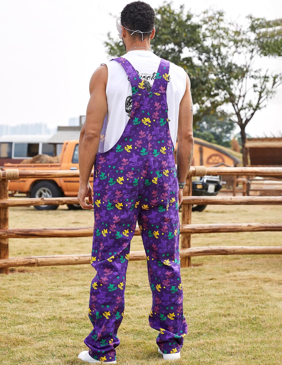 Overalls for Men Work Bibs Coveralls Printed Jumpsuits Festival Outfits Overol Para Hombre Holiday Gifts
