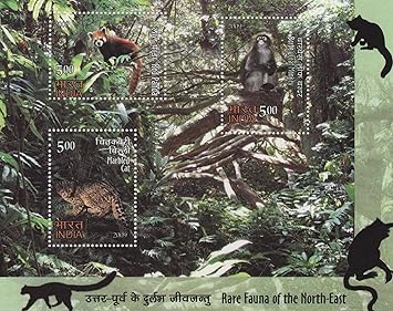 Shobhaphila's Rare Fauna of North East Miniature Sheet Stamp(1st Oct 2009)