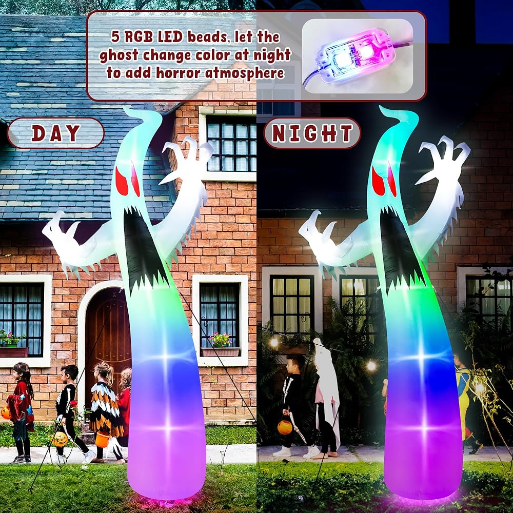 ハロウィン　空き屋敷 Amazon.co.jp: 14フィート ハロウィン 屋外 空気注入式 巨大な