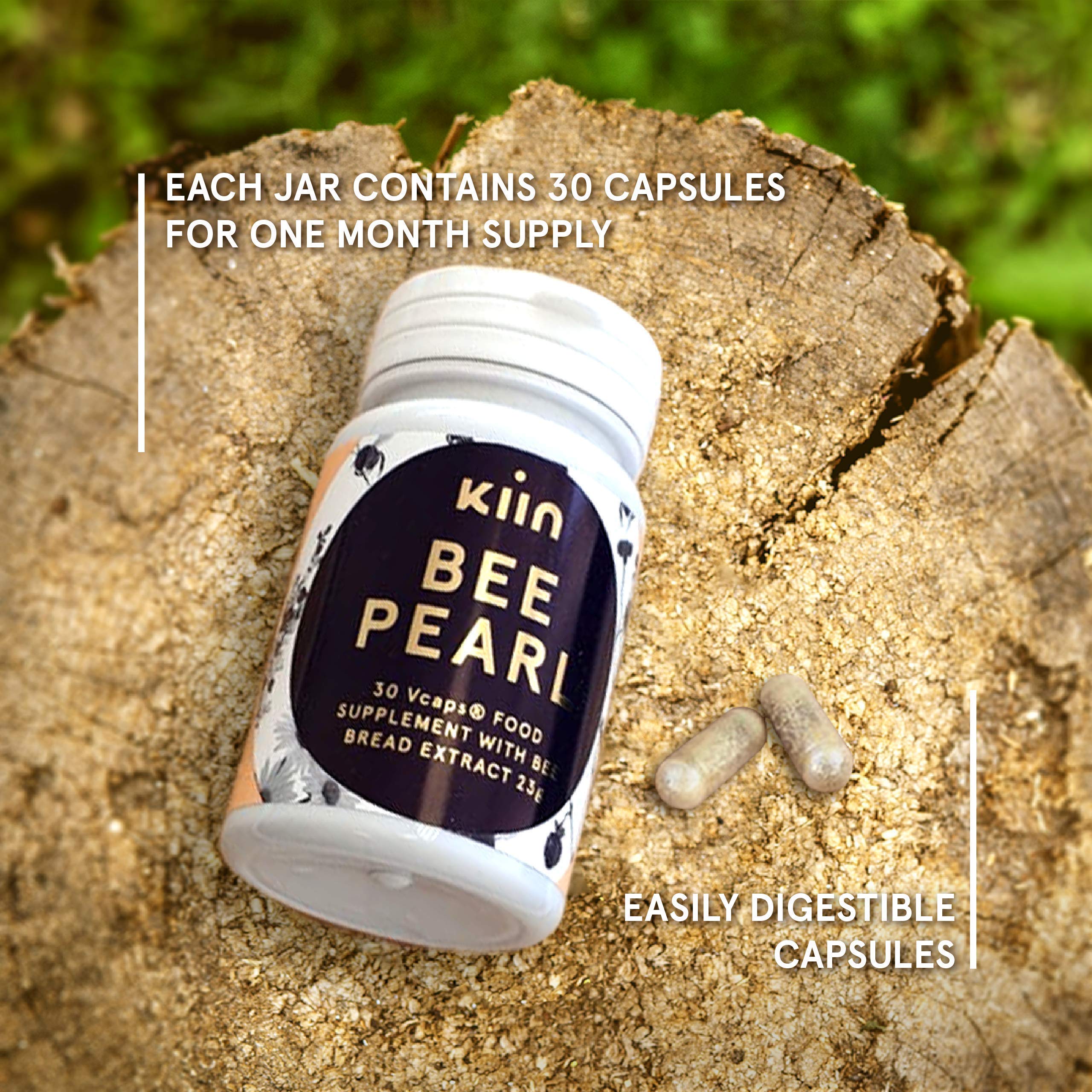 Bee Pearl - 100% natürliche Bio-Nahrungsergänzung mit Bienenbrot-Extrakt - Fördert Stoffwechsel & Immunsystem - Reich an Vitaminen, Mineralien, Aminosäuren & Antioxidantien - 30 Kapseln