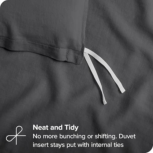 Miniatura 5 de Bare Home Funda nórdica para cama KingCalifornia King, 100% lino, transpirable y duradera, Funda de edredón con fundas de almohada (KingCal King,