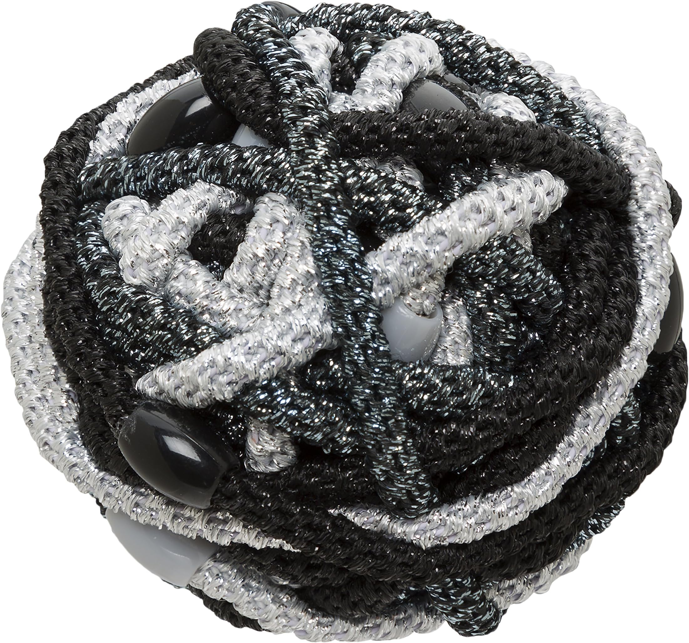 L. Erickson Narrow Grab & Go Pony Ball, Black Metallic, Set of Thirty - Exceptionally Secure with Gentle Hold