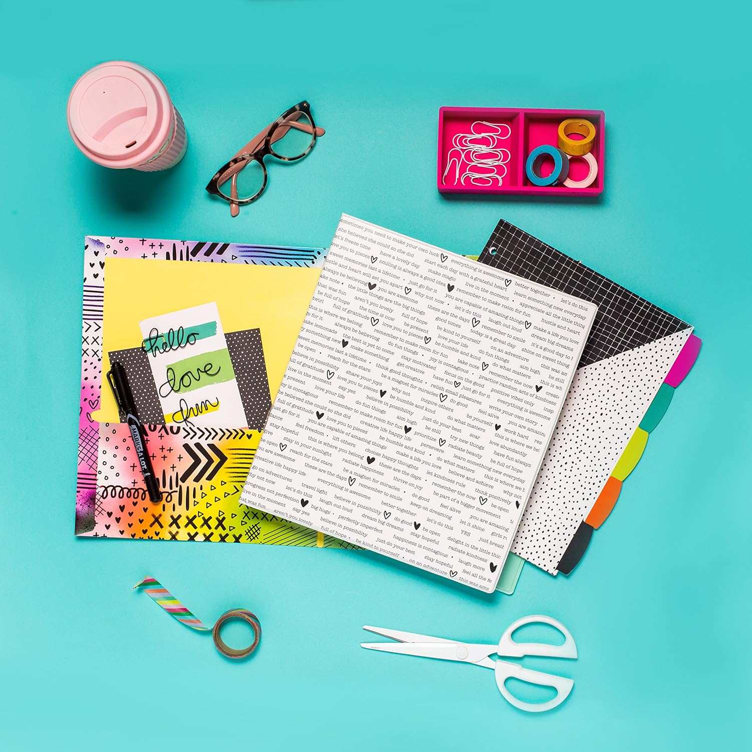 Avery + Amy Tangerine Designer Collection Binder, 1” Round Rings, 175-Sheet Capacity, Find Inspiration (28321) : Office Products