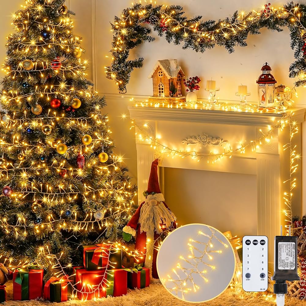 Amazon.com : JMEXSUSS Warm White 1000 LED Christmas Cluster