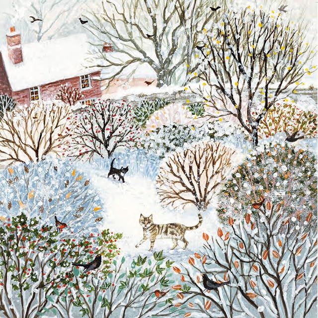 Charity Christmas Cards - 8 Large Cards for Charity - Cottage Garden - 60p in Support of MacMillan Cancer Support