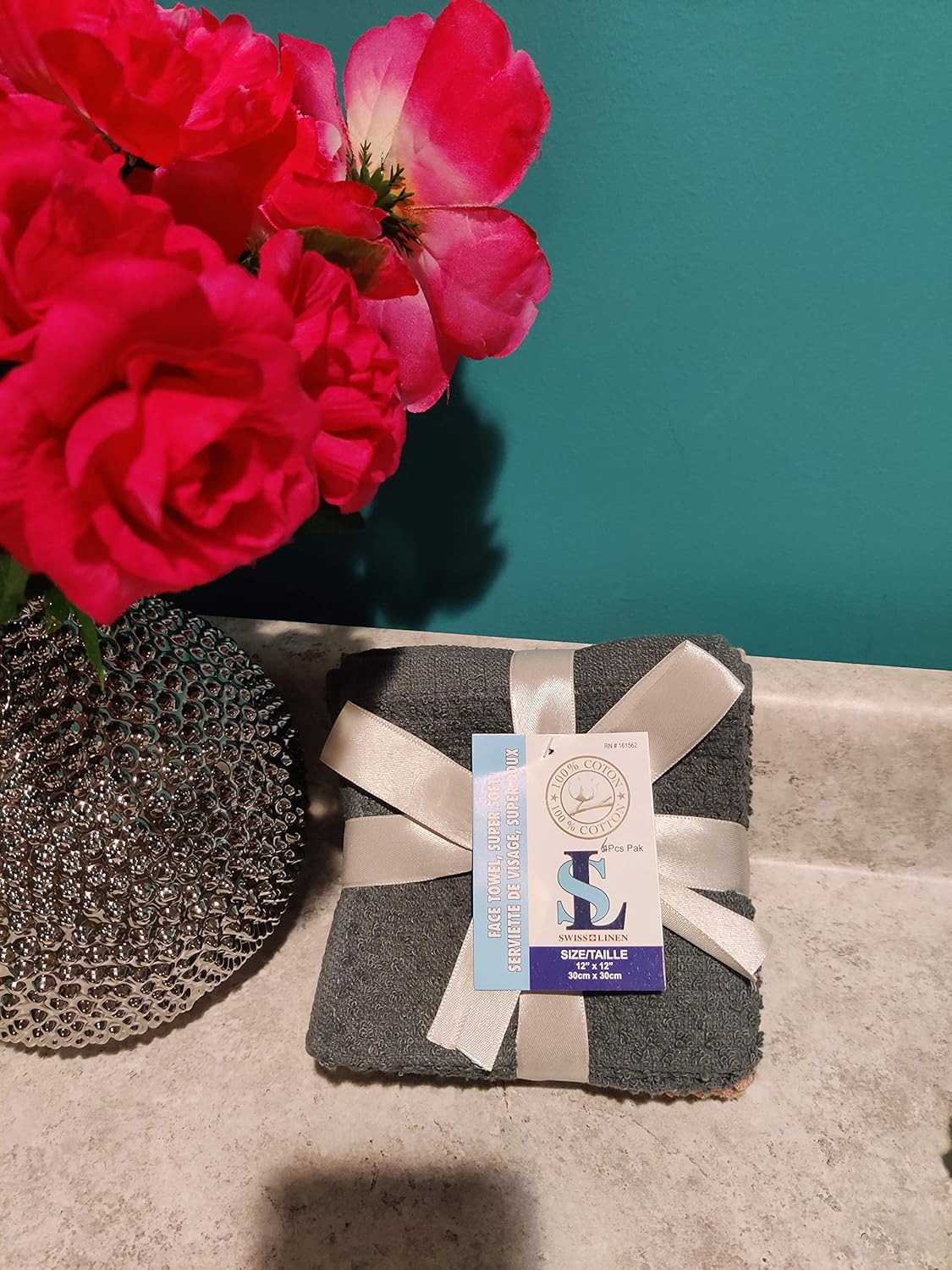 Bulk Wholesale 288PCS/24DZ 100% Cotton Wash Cloths 12x12 Assorted Colors Ribbon Pack