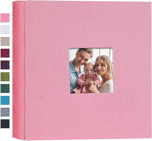Mublalbum Álbum de fotos pequeño de 4 x 6 pulgadas, 200 fotos, cubierta de lino, libro de fotos con 200 bolsillos horizontales para boda, familia,