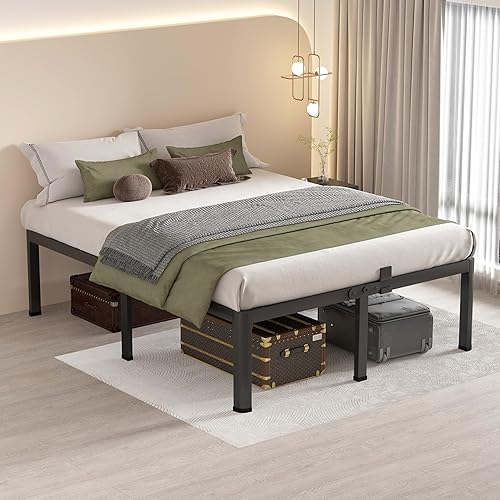 Miniatura 6 de MAF Base de cama California King de 18 pulgadas con patas de esquina redondas, tapón deslizante de colchón, no necesita somier, marcos de cama de