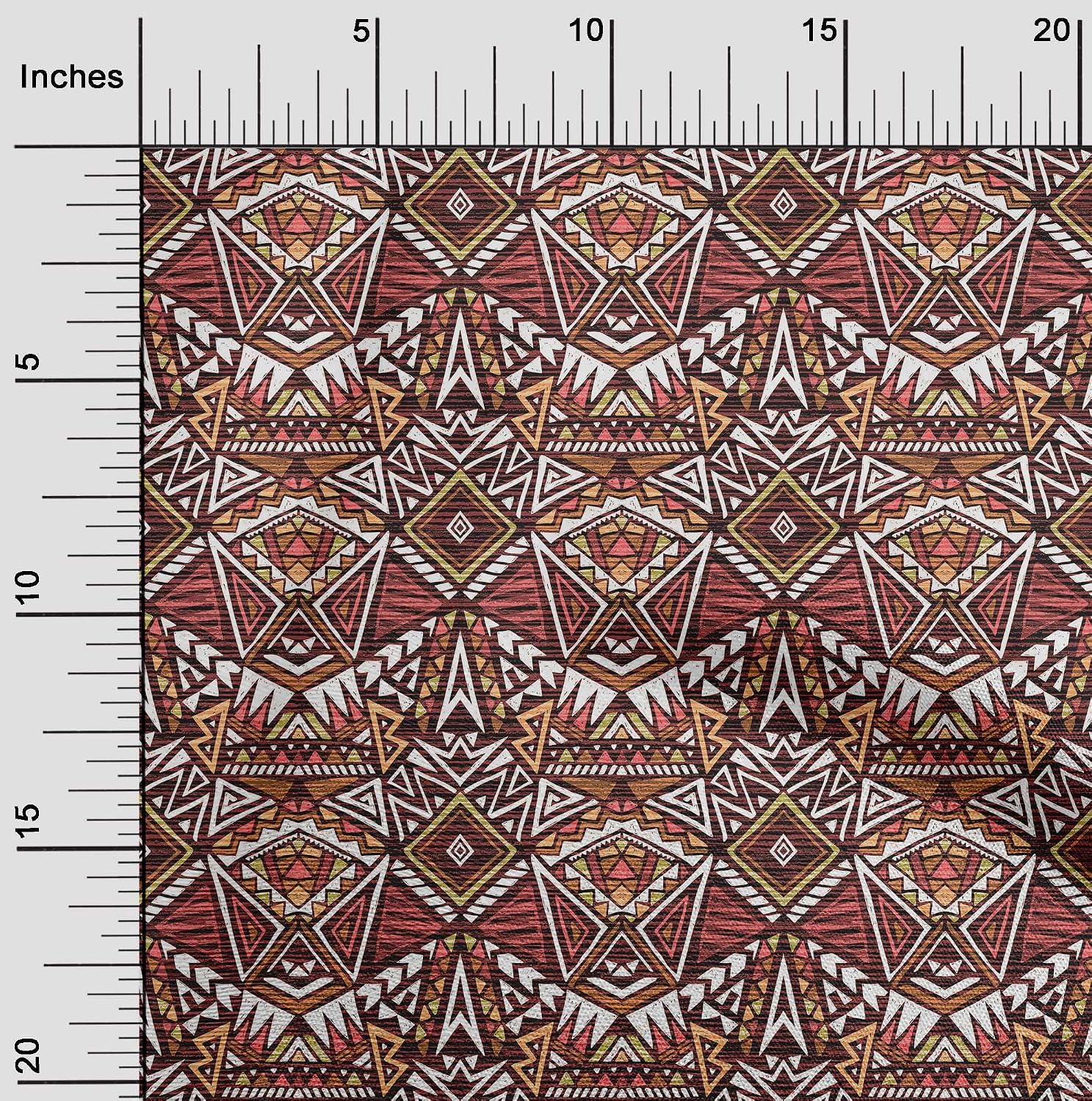 oneOone Cotton Flex Red Fabric African Craft Projects Decor Fabric Printed by The Yard 40 Inch Wide