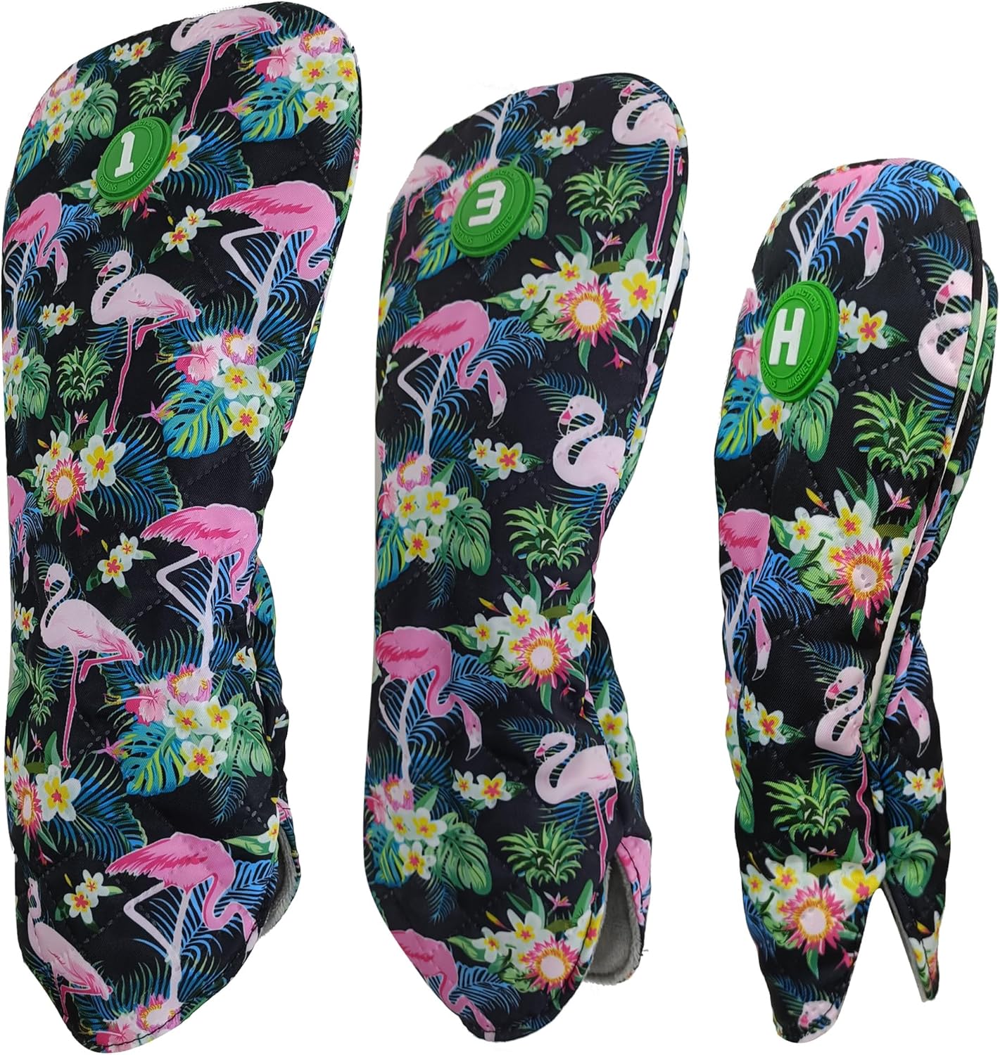 Golf Club Covers for Drivers & Woods, Golf Head Covers 3PCS (1/3/H), PU Leather Head Covers with Magnetic Number Tags, Scratch-Resistant Velour Lining for Extra Protection