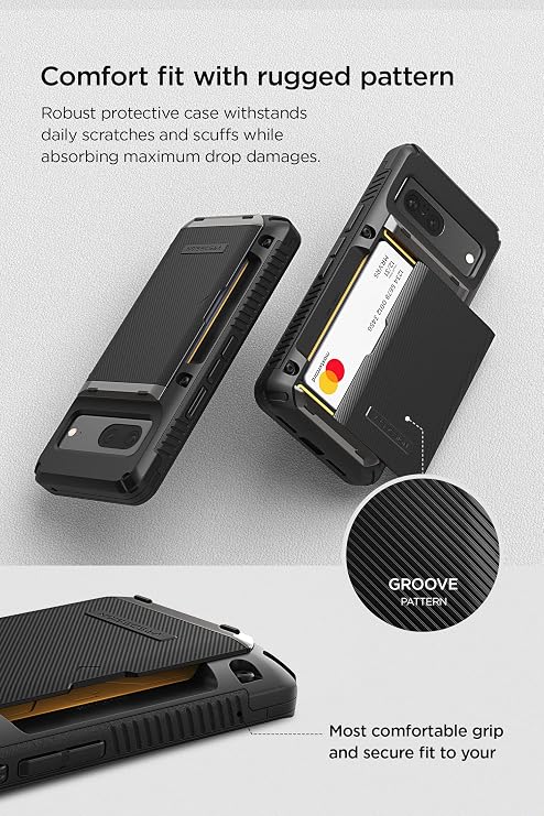 VRS Pixel 7 Compatible Shockproof Case Card Storage/Strap Hole Included Smartphone Case Resistant Shockproof Scratch Drop Prevention Hard Tough Cover Compatible with Google Pixel7 Damda Glide Pro