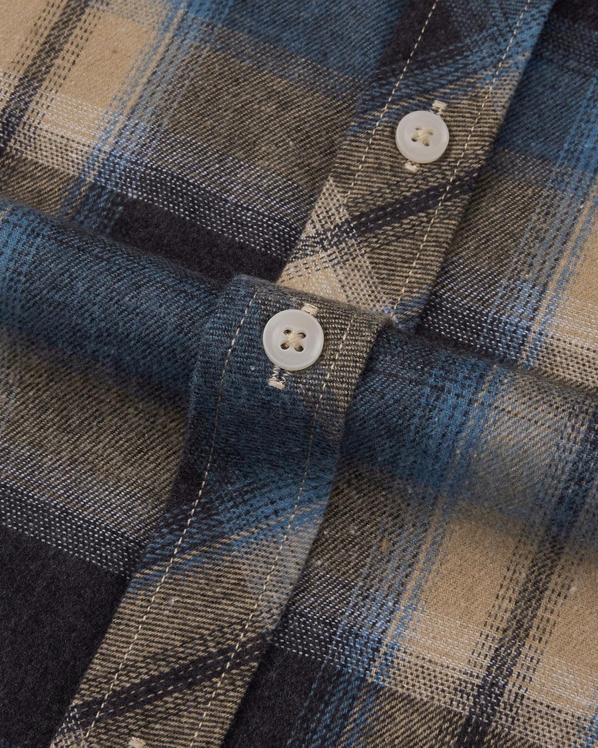 Alimens & Gentle Men's Button Down Regular Fit Long Sleeve Plaid Flannel Casual Shirts - Image 4