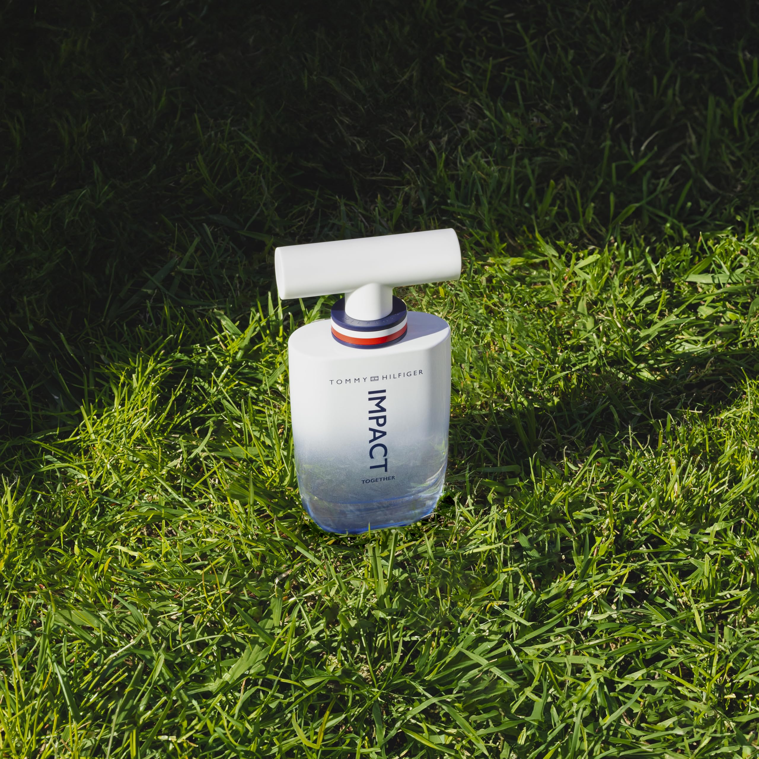 Tommy Hilfiger Tommy Impact Together 50 ml, Eau de Toilette Uomo | Fragranza Aquatic Woody, Note Minerali e Legnose, Flacone in Vetro Bianco con Gradiente Blu