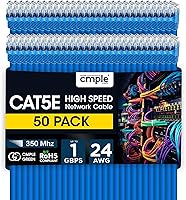 Vista 16 de Cmple - Cable Ethernet Cat5e de 7 pies, Cable Patch Ethernet UTP Cat 5e de 350 MHz, Cable LAN de red de 1 Gbps, Conectores RJ45, Compatible con PC