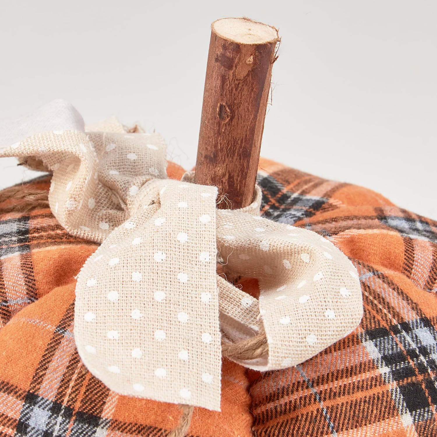 Primitives by Kathy Large Orange Plaid Pumpkin
