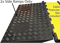 Vista 4 de Electriduct Rampa para silla de ruedas para cubierta de cable, protector de cable de transición suave, perfil de 2 pulgadas, goma antideslizante