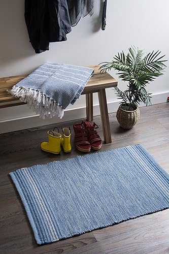 Miniatura 2 de DII tapete contemporáneo y reversible para el área de cocina, sala de estar, entrada, lavadero y recámara. 2 x 3 pies, con rayas rojas y blancas