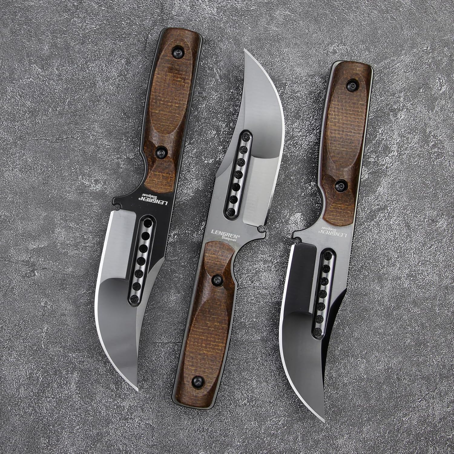 Persian Fixed Blade Knife - 4.13" Blade Sleipner Steel Tactical & Hunting Knife with Leather Sheath, Full Tang, 6mm Thick, G10 & Linen Micarta Handle for Outdoor Survival (Brown linen DLC coating​)