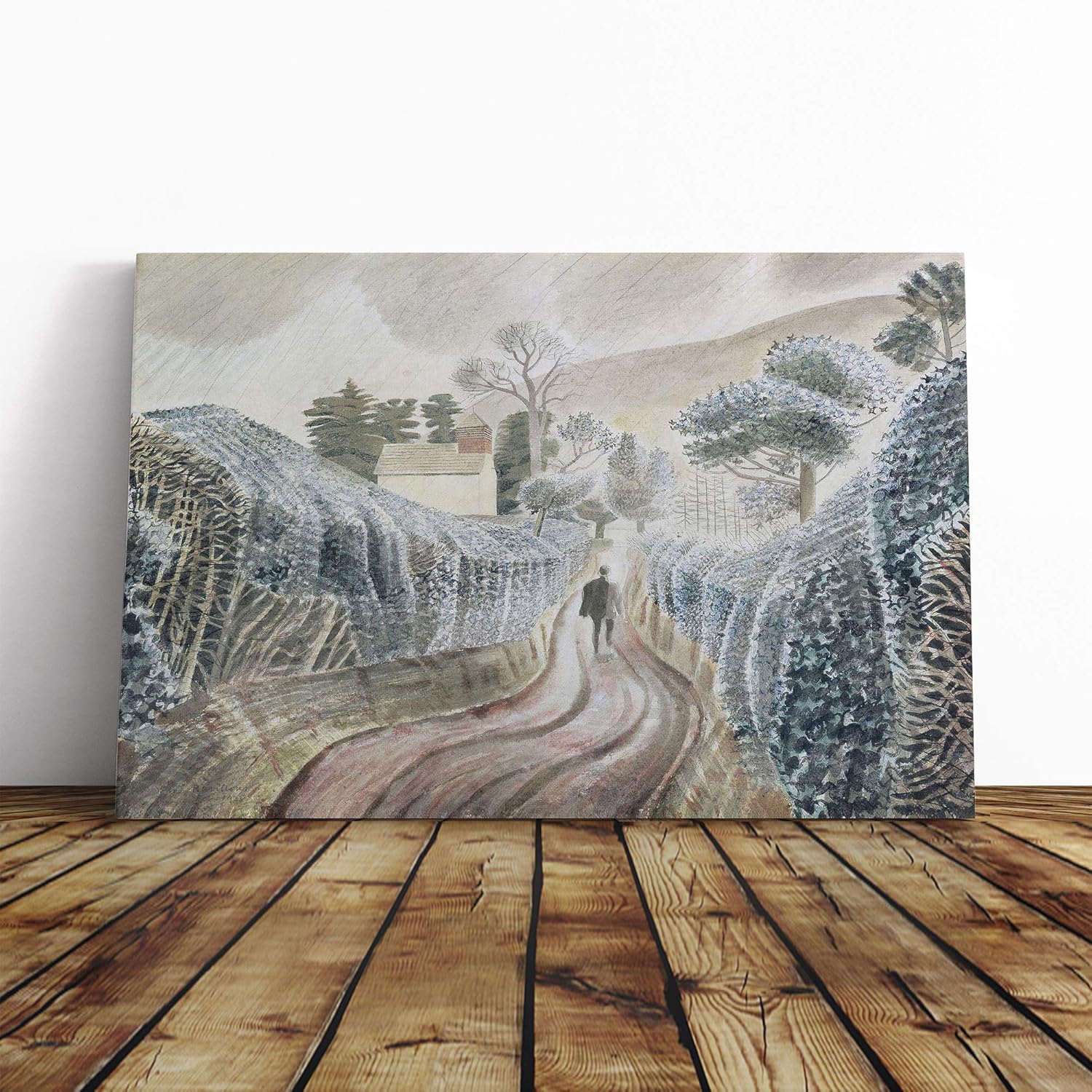Big Box Art Canvas Print Wall Art Eric Ravilious Wet Afternoon