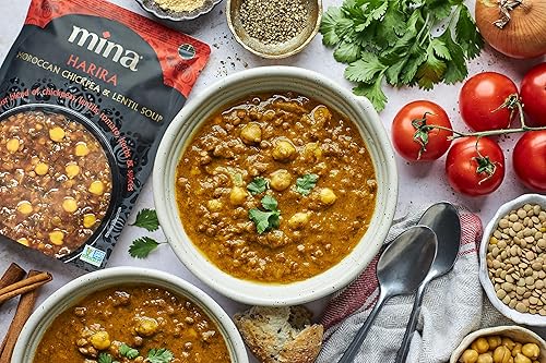 Miniatura 6 de Mina Harira, sopa marroquí de garbanzos y lentejas, lista para comer, sopa rica en proteínas vegetales, vegana, sin OMG, sin gluten, kosher, apta